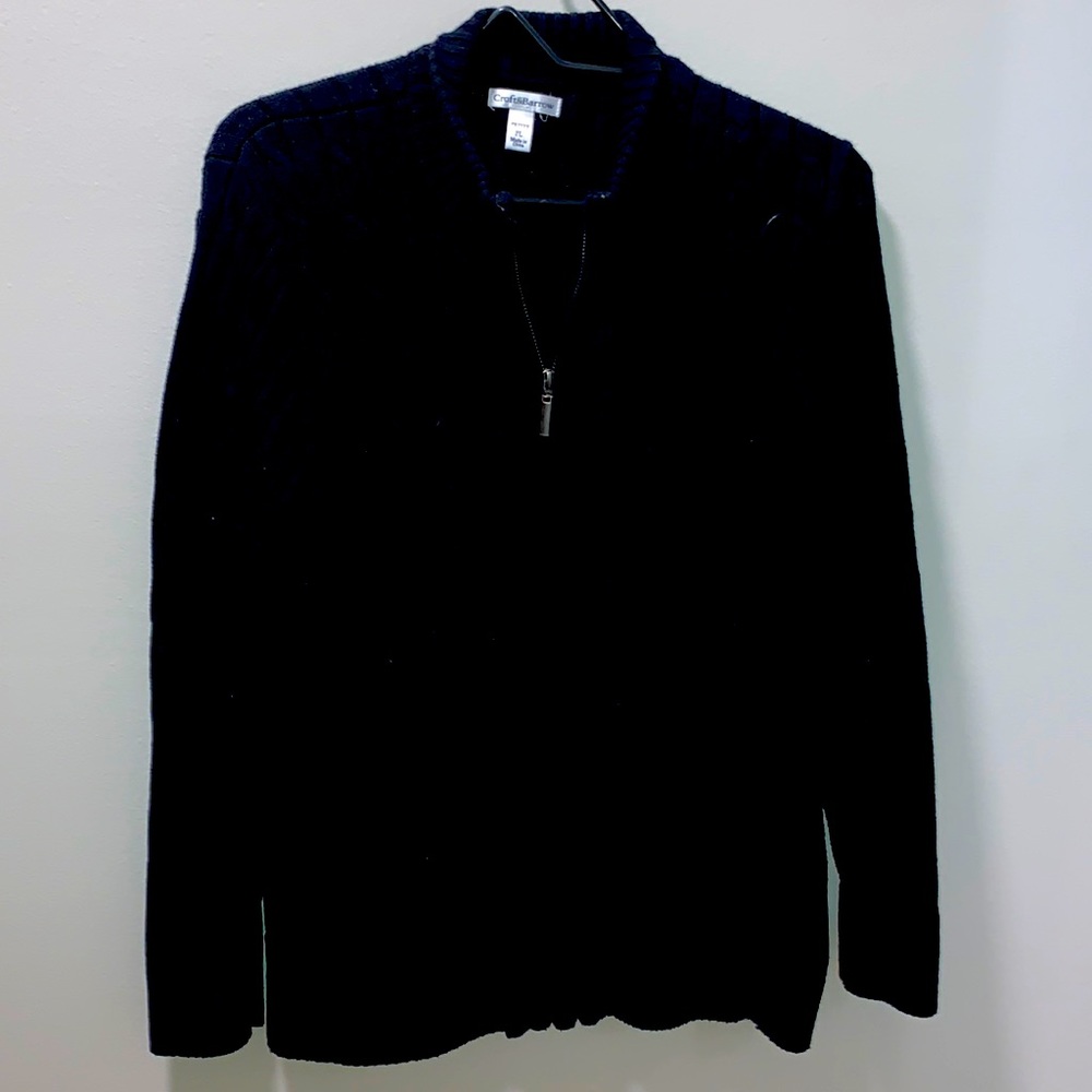 Black cable knit sweater